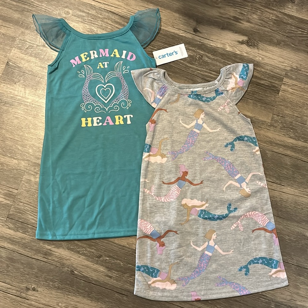 Carters mermaid nightgowns girls 2t 3t